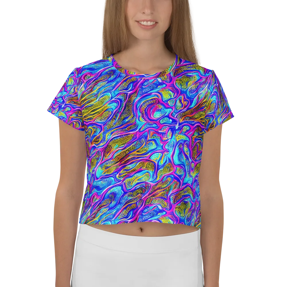 Fluorescent Jungle on Crop Tee — Front