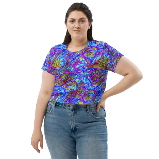 Fluorescent Jungle on a Crop Tee