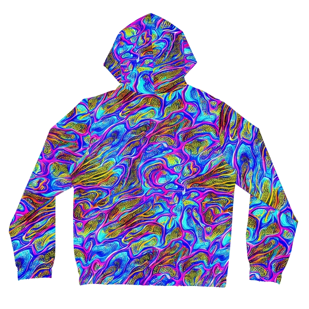 Fluorescent Jungle on Women's Full-Zip Hoodie — Back