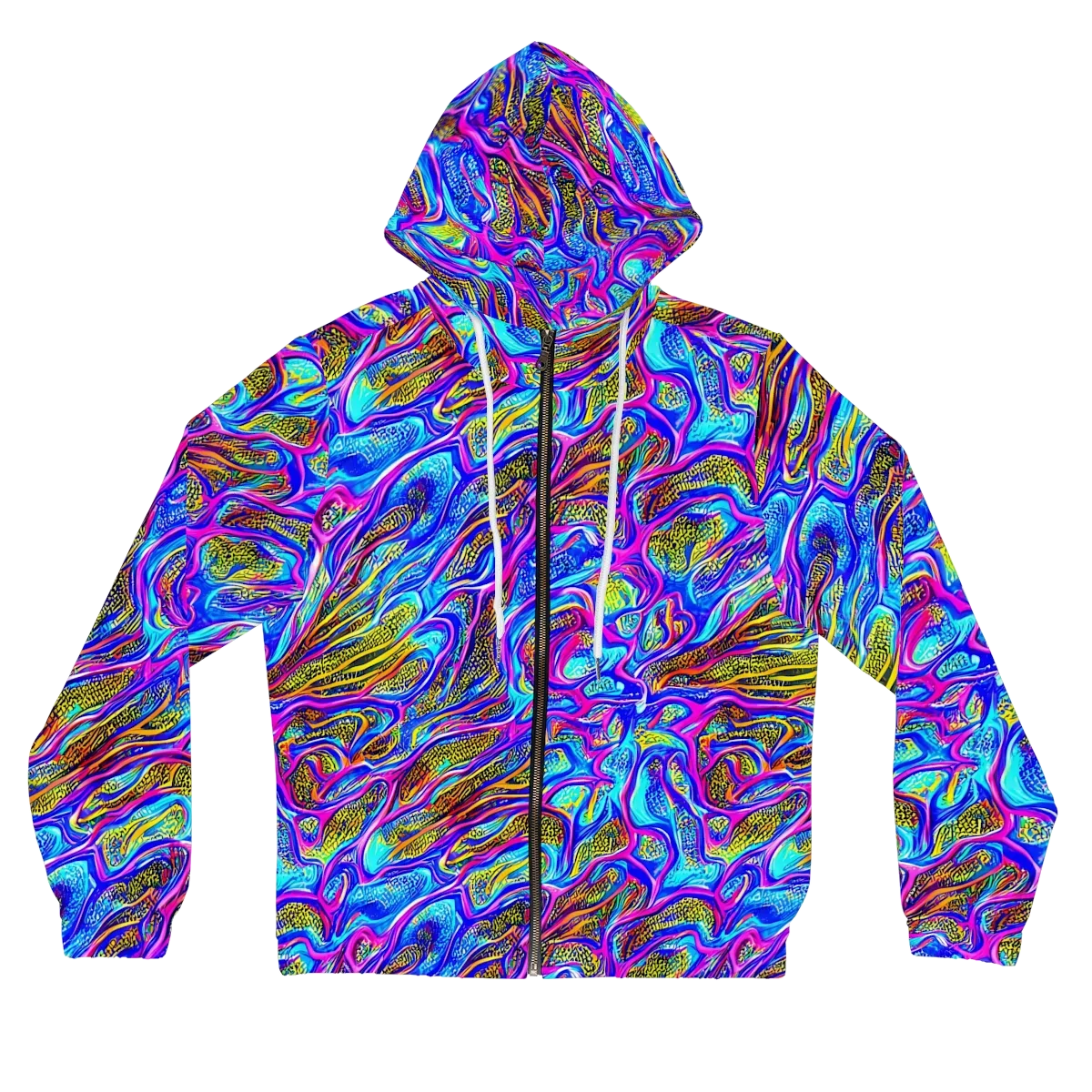 Fluorescent Jungle on Women's Full-Zip Hoodie — Front