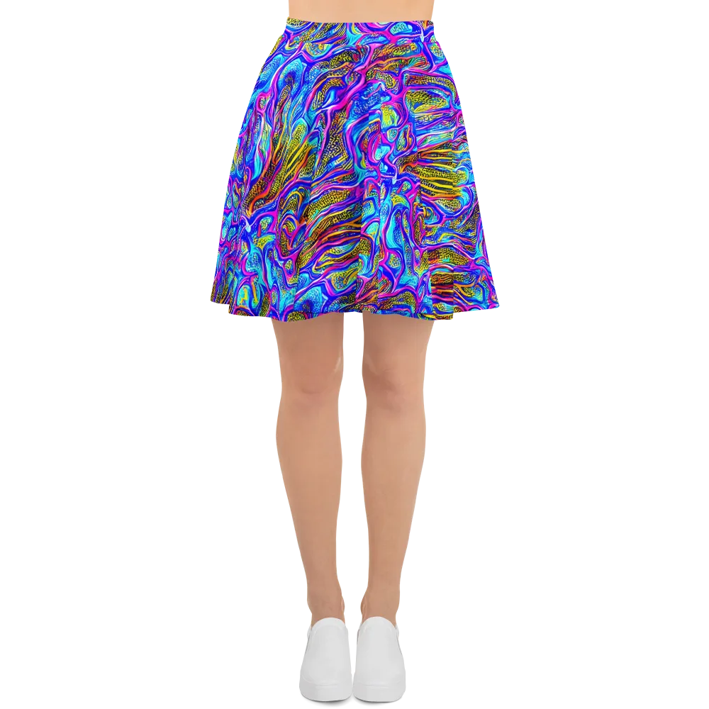 Fluorescent Jungle on Skater Skirt — Front