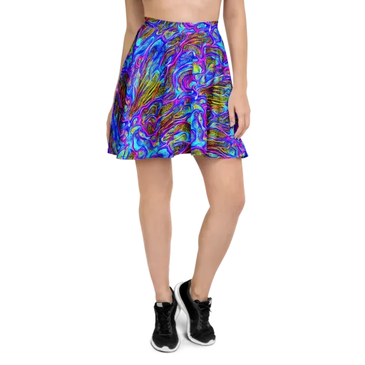 Fluorescent Jungle on a Skater Skirt