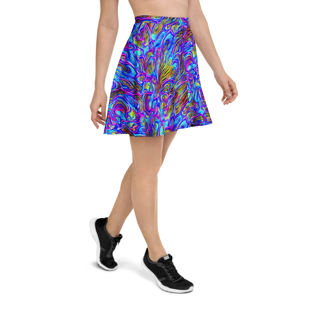 Fluorescent Jungle on Skater Skirt — Right