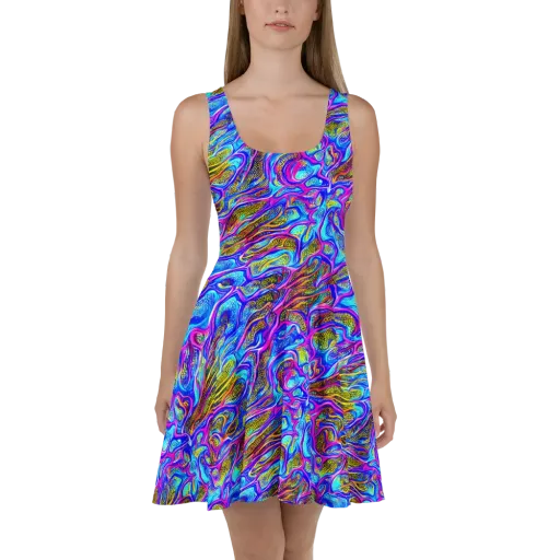 Fluorescent Jungle on a Skater Dress