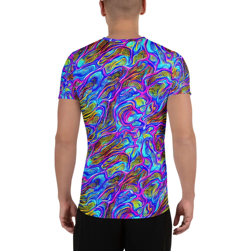 Fluorescent Jungle on Men's Athletic T-Shirt — Back