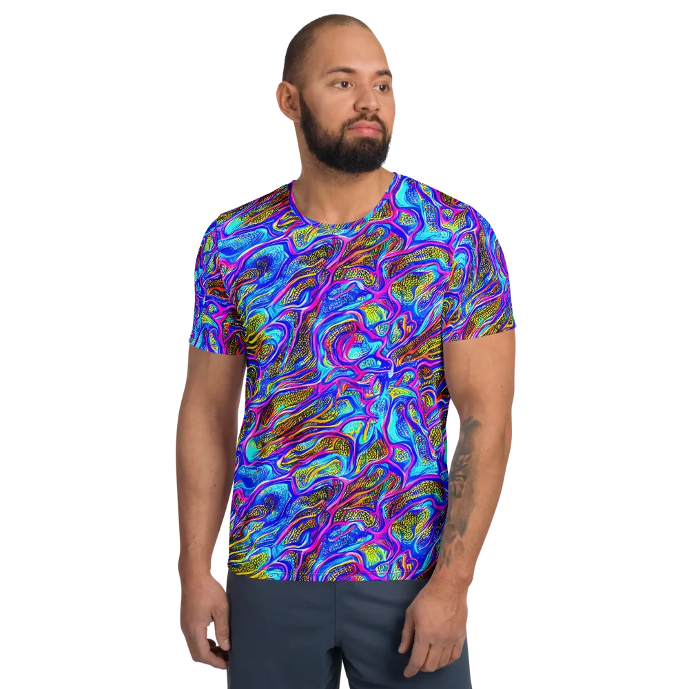 Fluorescent Jungle on Men's Athletic T-Shirt — Front