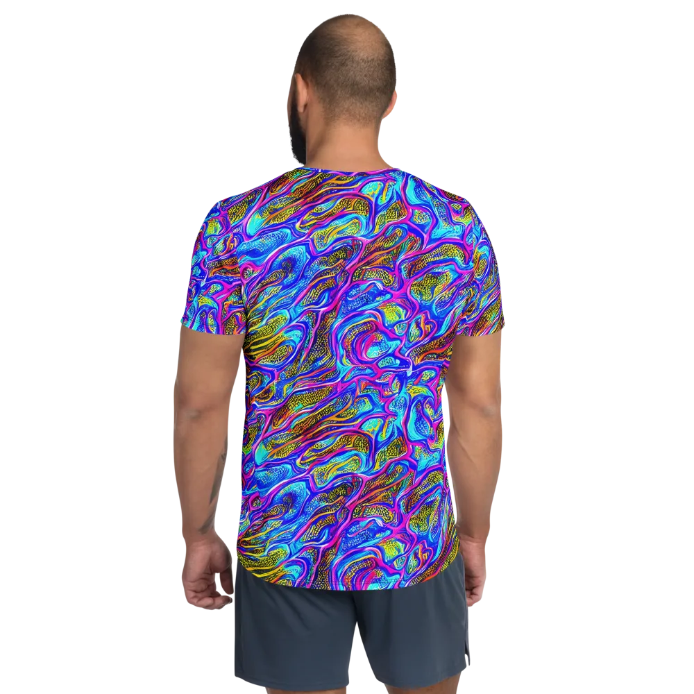 Fluorescent Jungle on Men's Athletic T-Shirt — Back