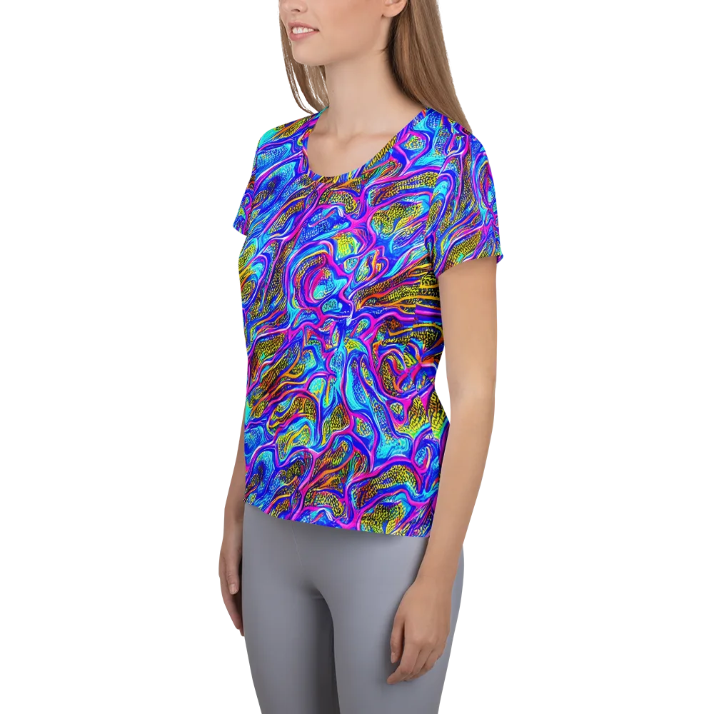 Fluorescent Jungle on Women's Athletic T-Shirt — Left