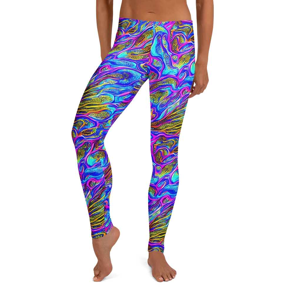 Fluorescent Jungle on Leggings — Front