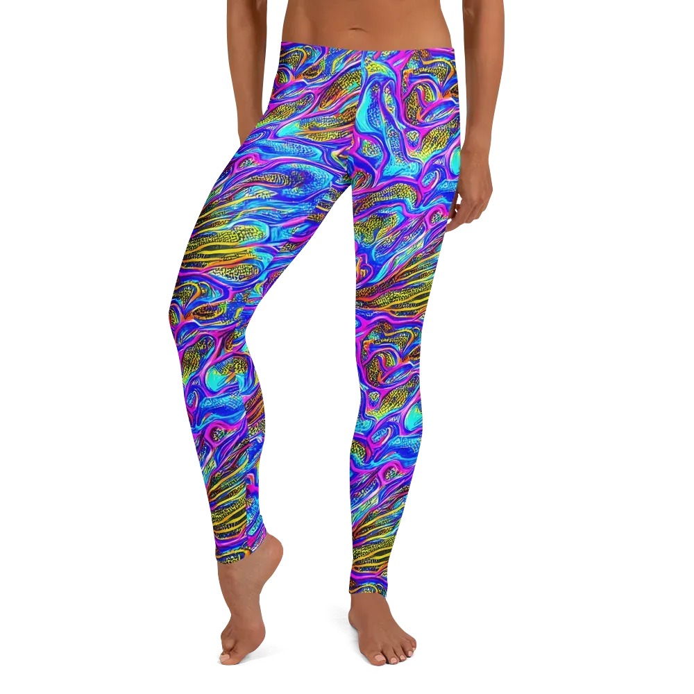 Fluorescent Jungle on Leggings — Front