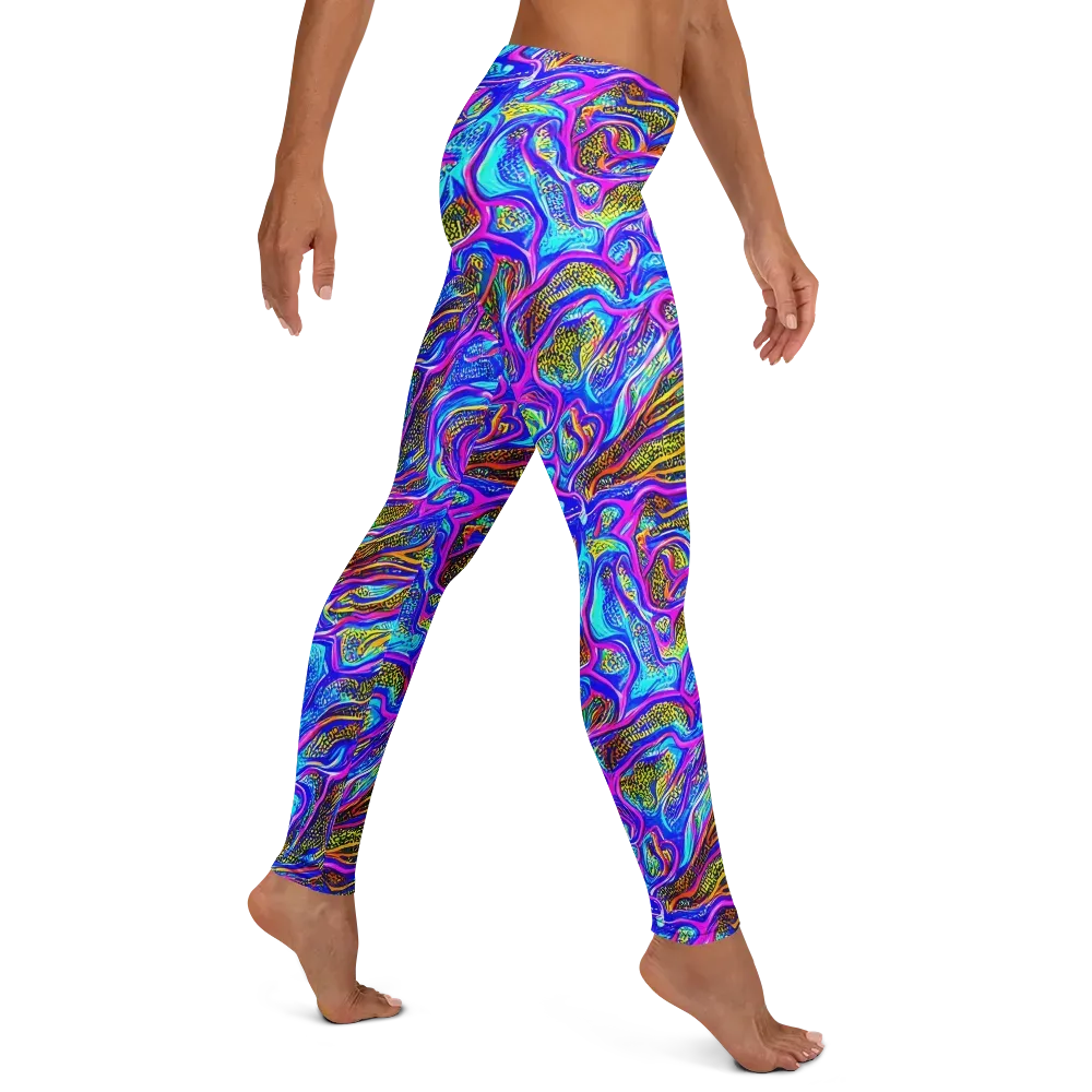 Fluorescent Jungle on Leggings — Right