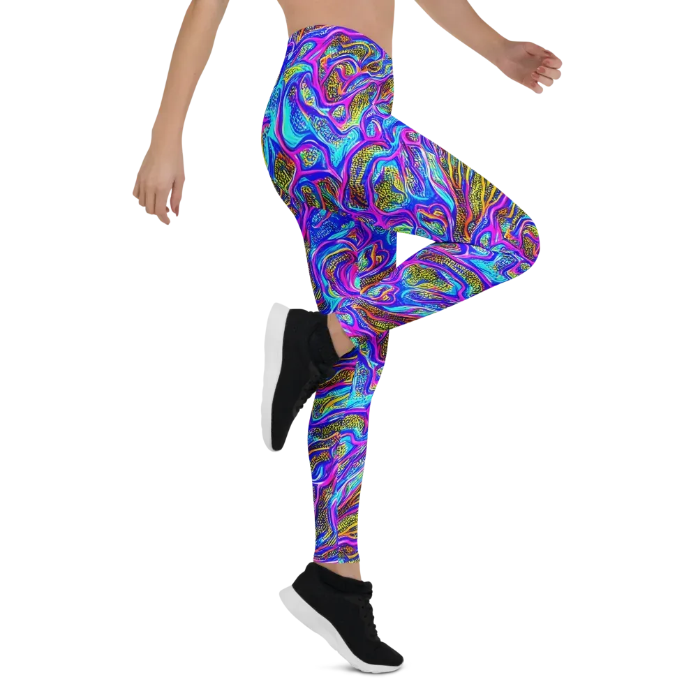 Fluorescent Jungle on Leggings — Right