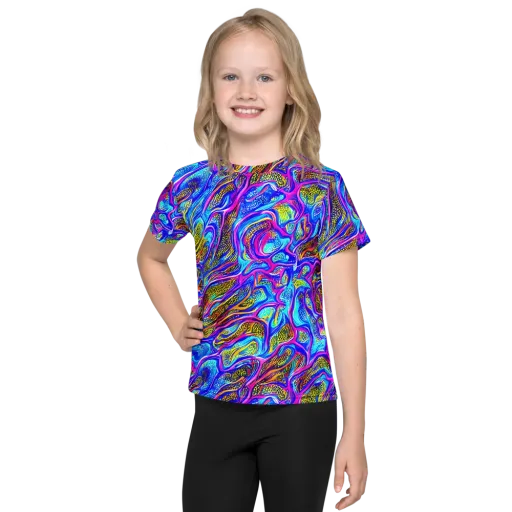 Fluorescent Jungle on a Kids Crew Neck T-Shirt