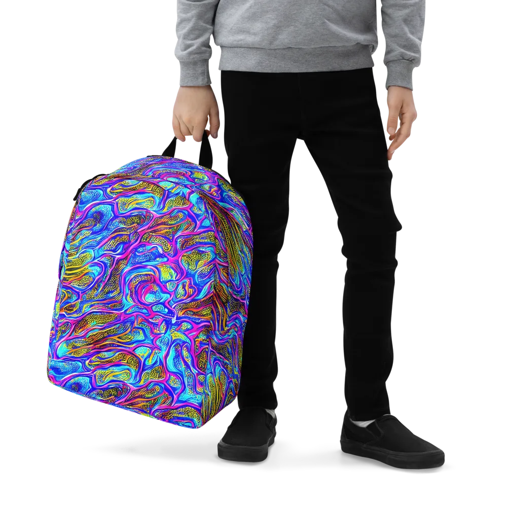 Fluorescent Jungle on Minimalist Backpack — Zoomed-in