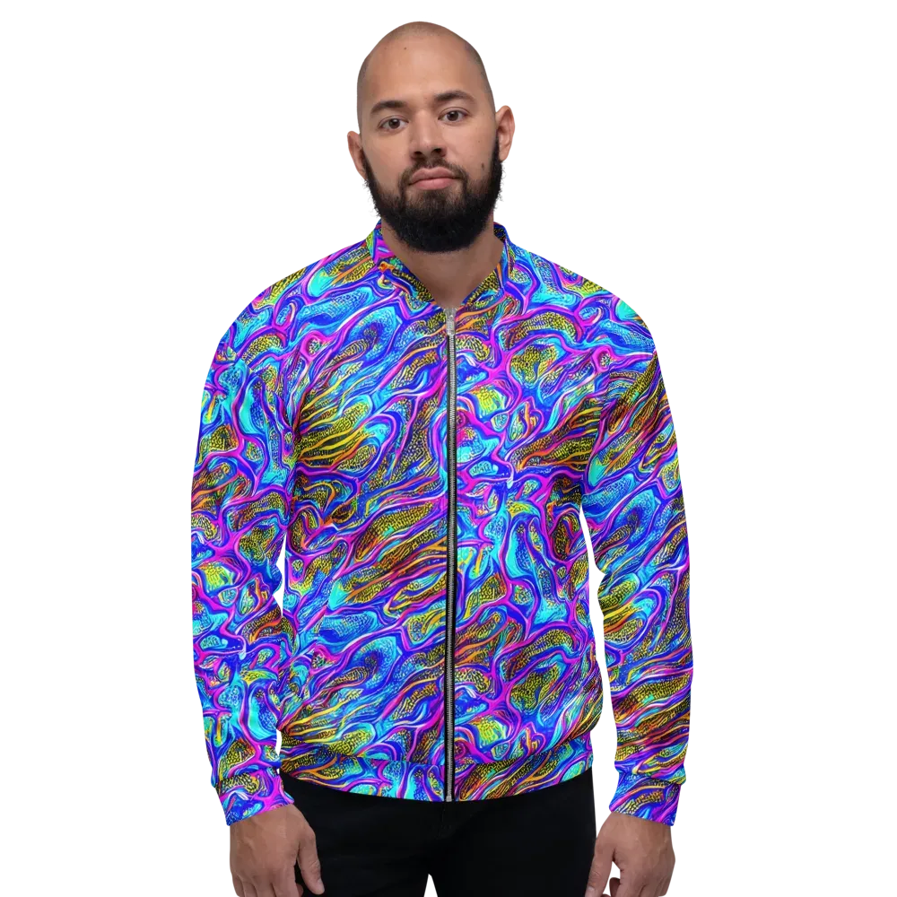 Fluorescent Jungle on Bomber Jacket — Front
