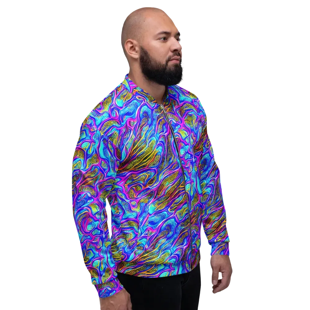 Fluorescent Jungle on Bomber Jacket — Right