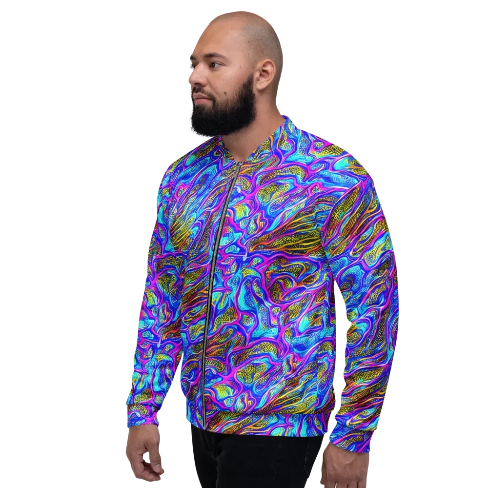 Fluorescent Jungle on Bomber Jacket — Left