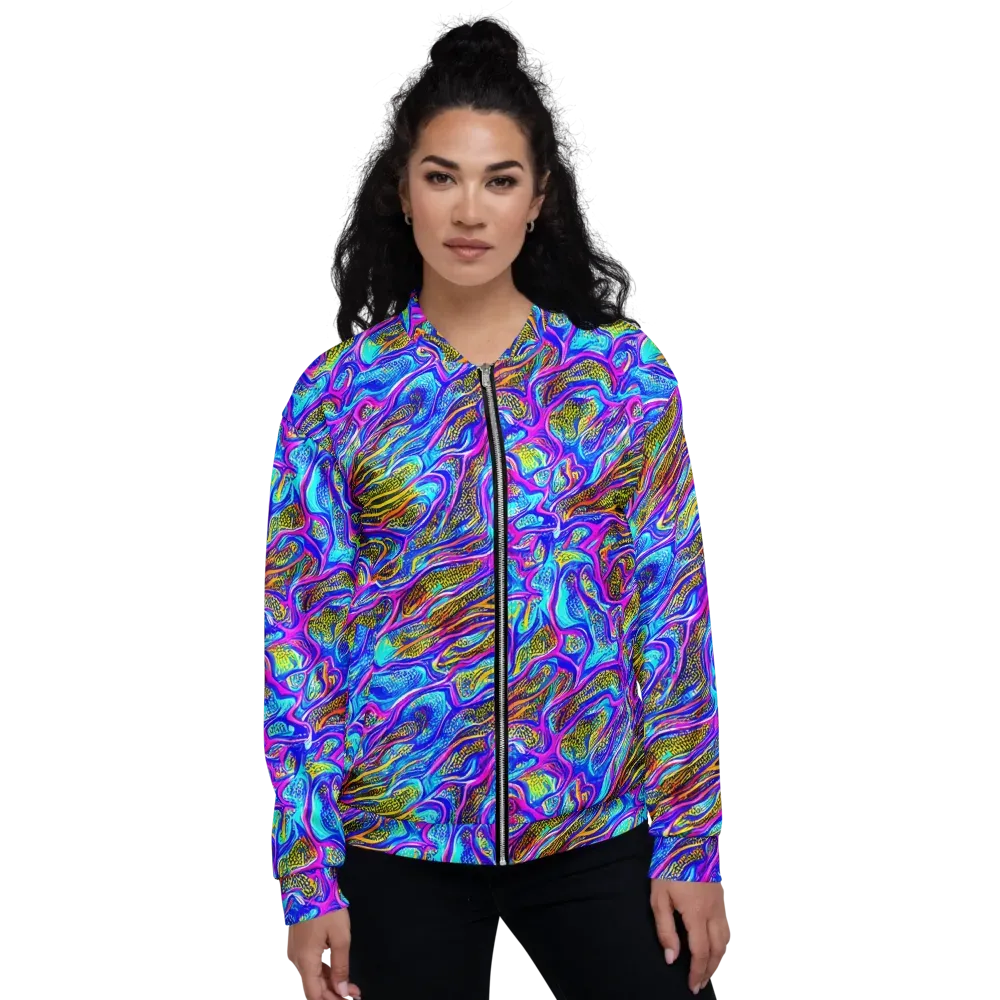 Fluorescent Jungle on Bomber Jacket — Front