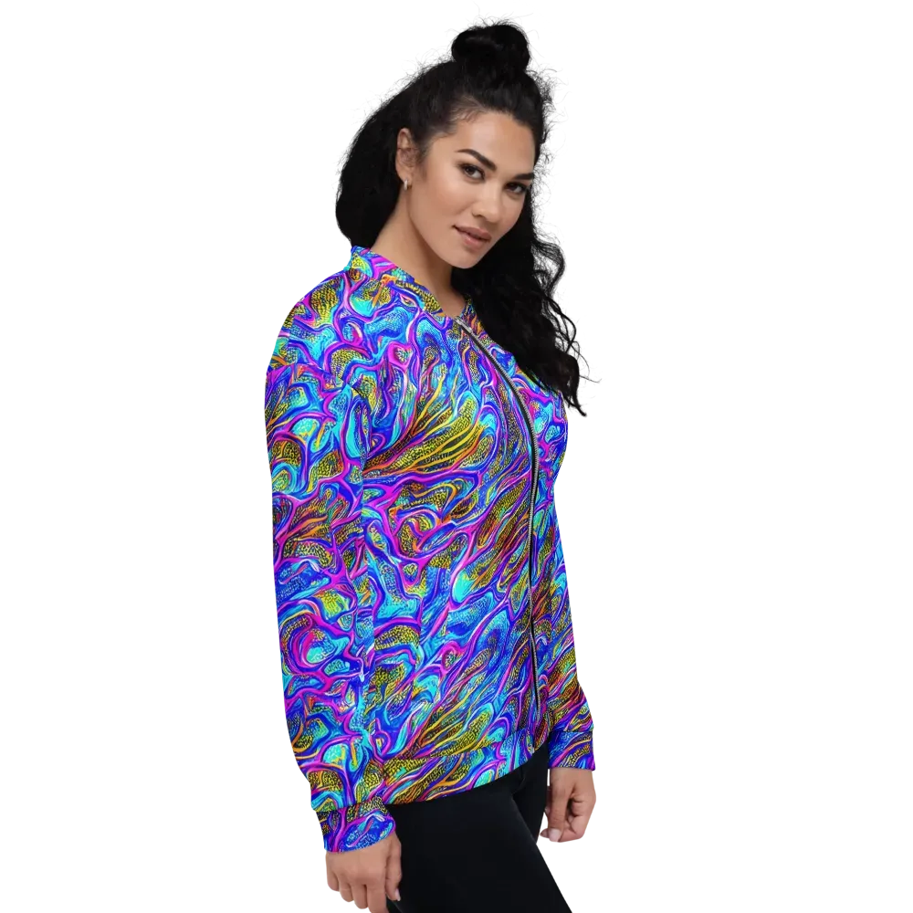 Fluorescent Jungle on Bomber Jacket — Right