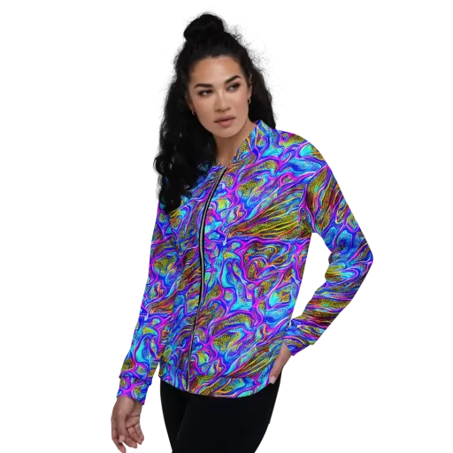 Fluorescent Jungle on a Bomber Jacket