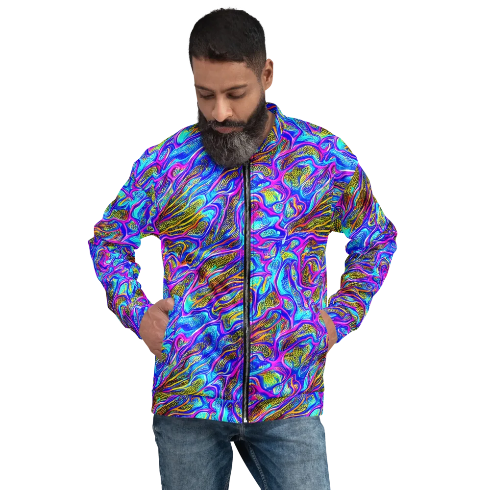 Fluorescent Jungle on Bomber Jacket — Front