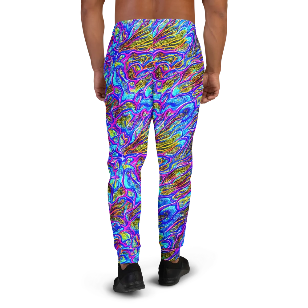 Fluorescent Jungle on Men's Joggers — Back