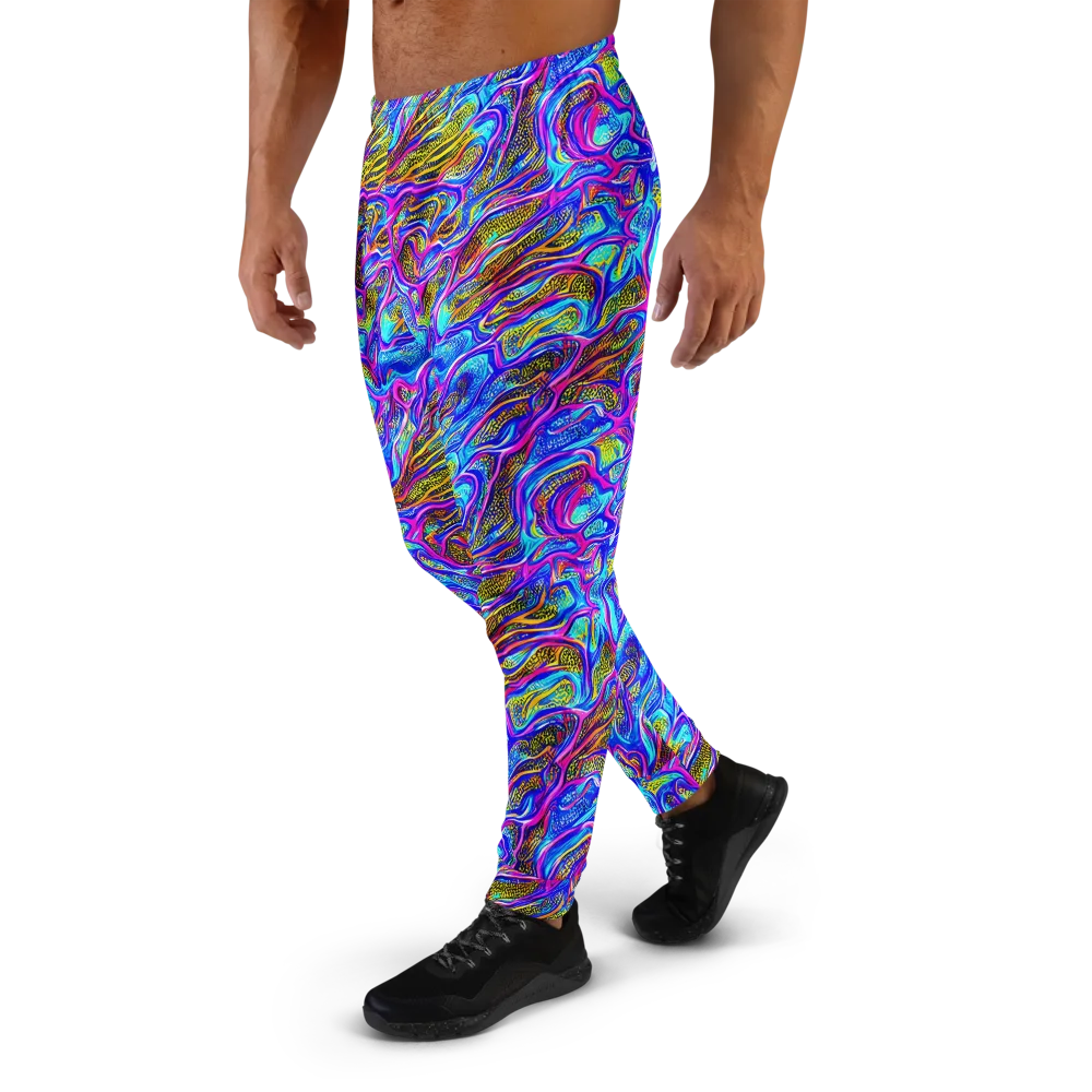 Fluorescent Jungle on Men's Joggers — Left