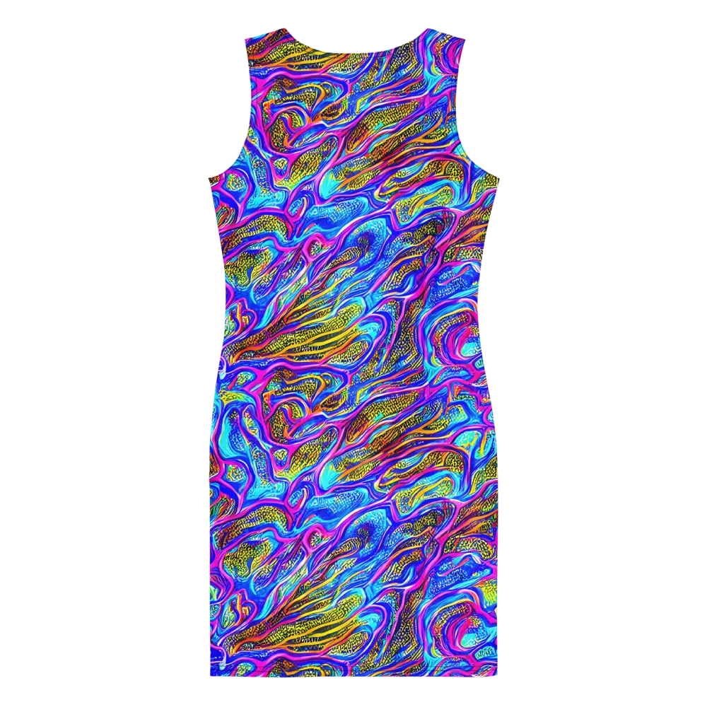 Fluorescent Jungle on Bodycon Dress — Back