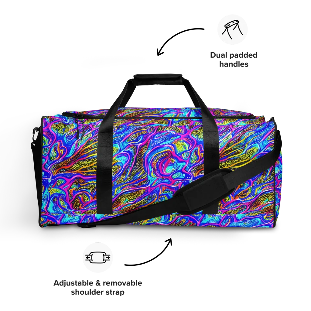 Fluorescent Jungle on Duffle Bag — Front