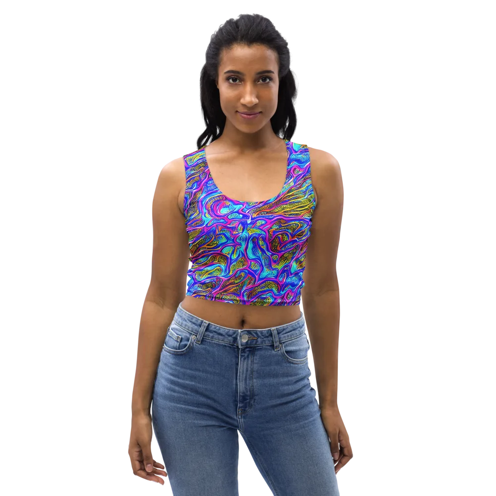 Fluorescent Jungle on Crop Top — Front