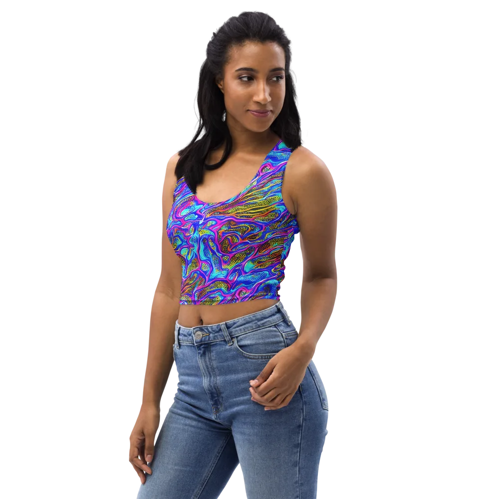 Fluorescent Jungle on Crop Top — Left Front