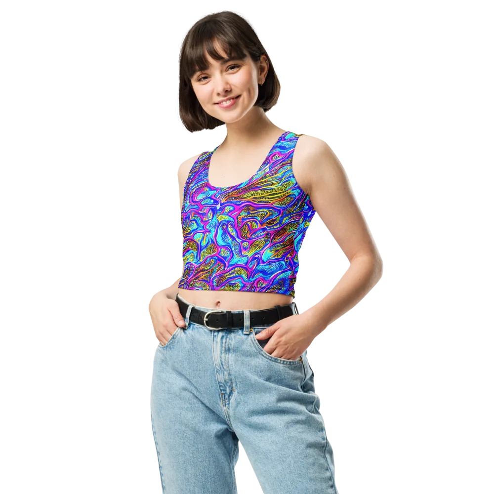 Fluorescent Jungle on Crop Top — Front