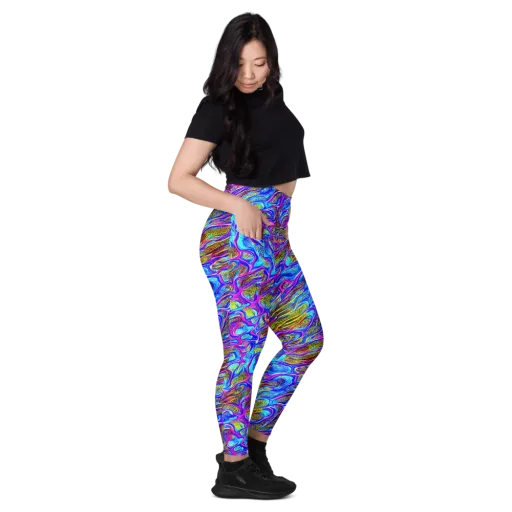 Fluorescent Jungle on a Leggings with Pockets