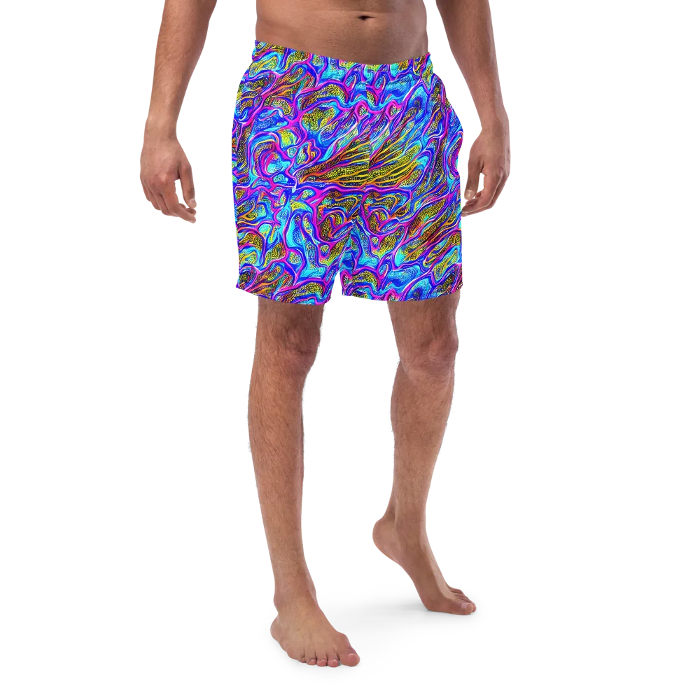 Fluorescent Jungle on Swim Trunks — Front