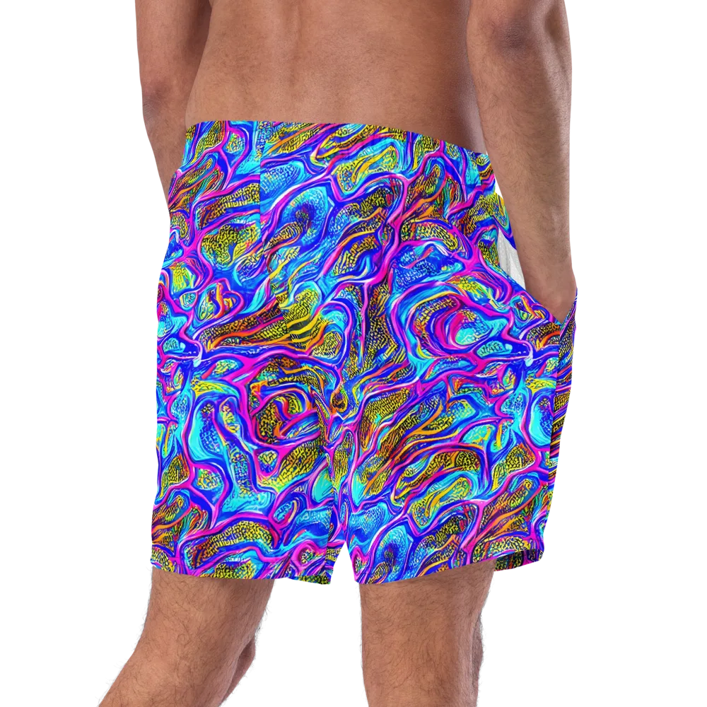 Fluorescent Jungle on Swim Trunks — Right Back