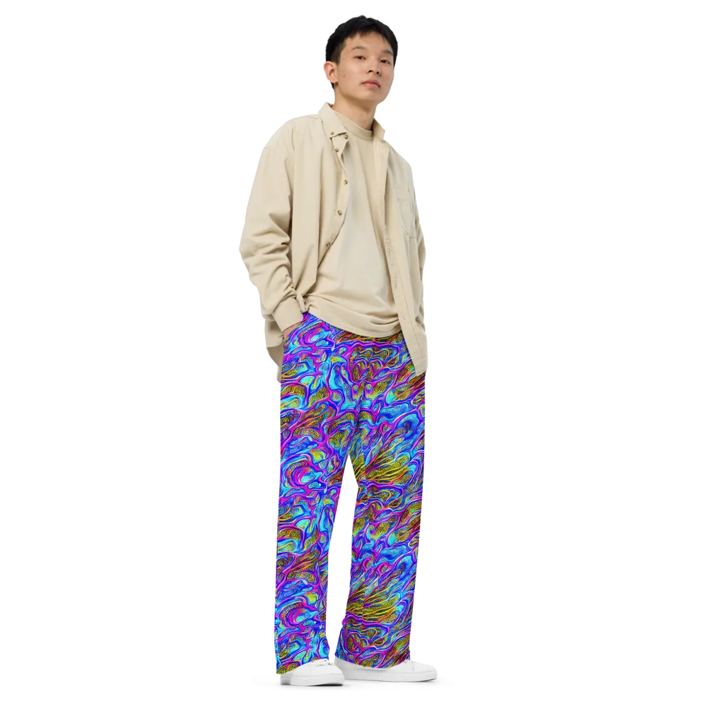 Fluorescent Jungle on Wide-Leg Pants — Right Front
