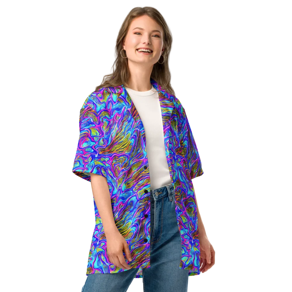 Fluorescent Jungle on Button Shirt — Front