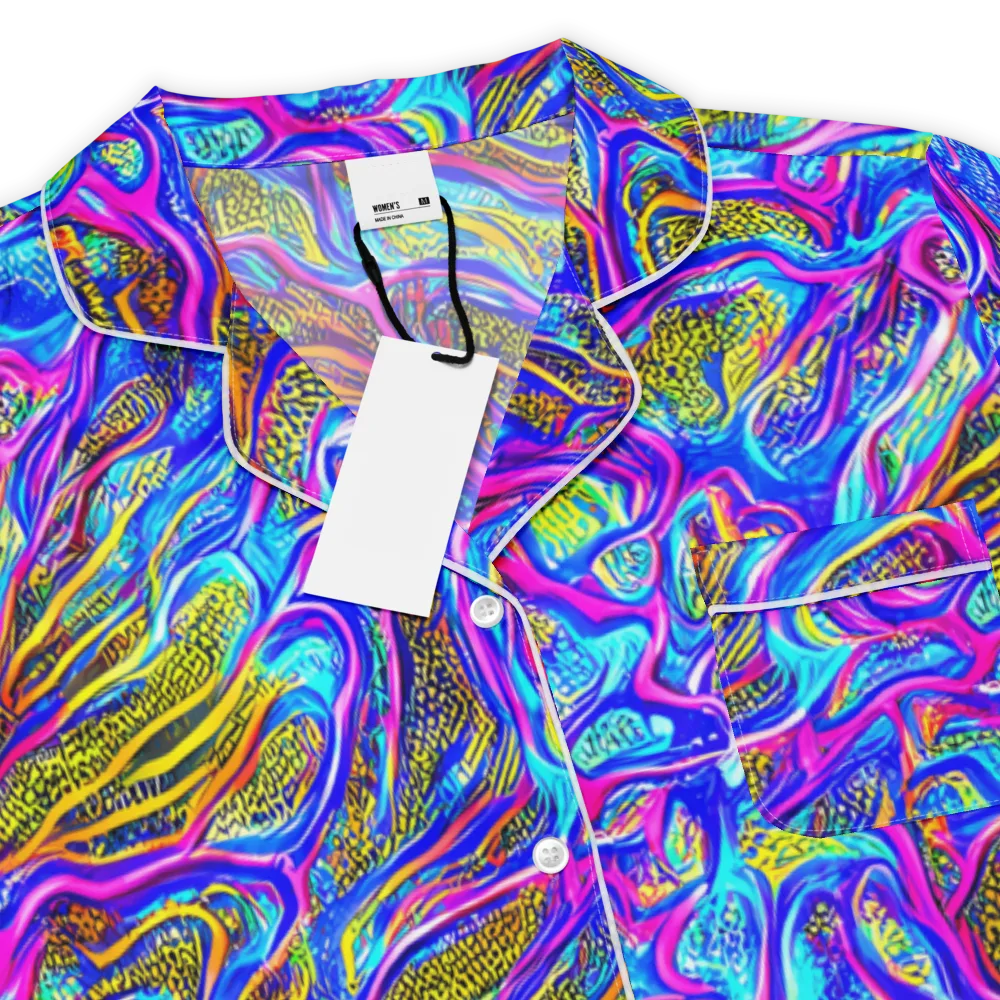 Fluorescent Jungle on Women's Short Sleeve Pajama Top — Product details