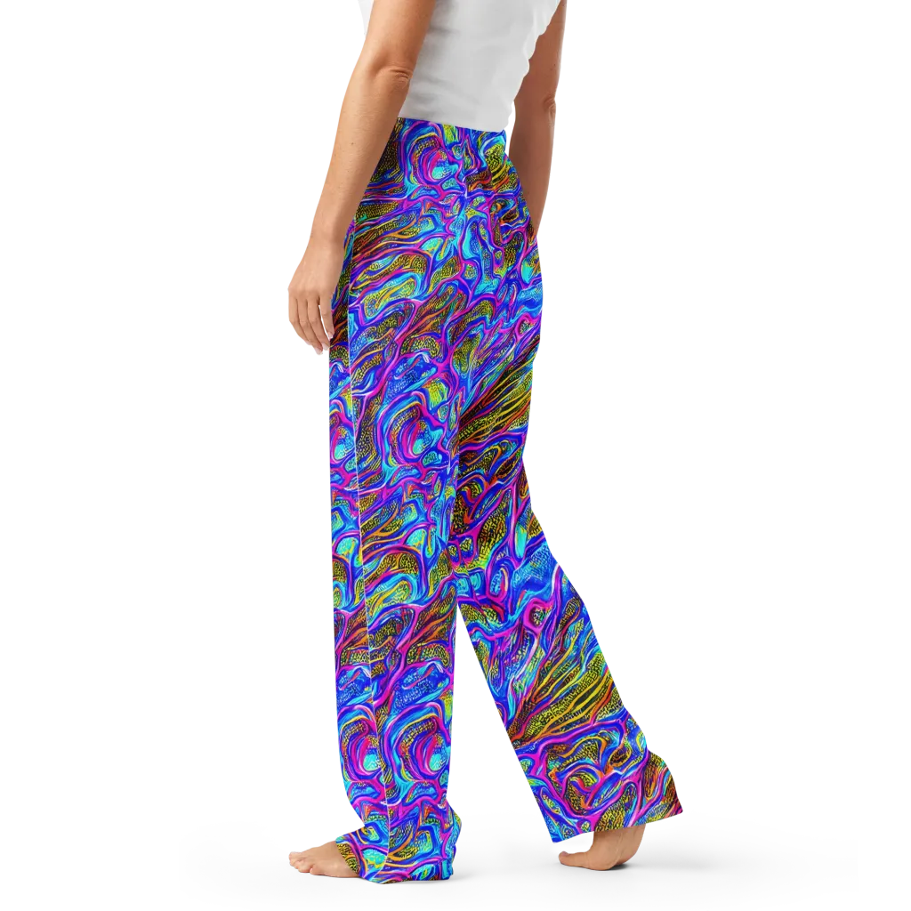 Fluorescent Jungle on Women's Pajama Pants — Left
