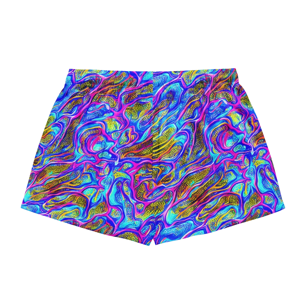 Fluorescent Jungle on Women's Pajama Shorts — Back