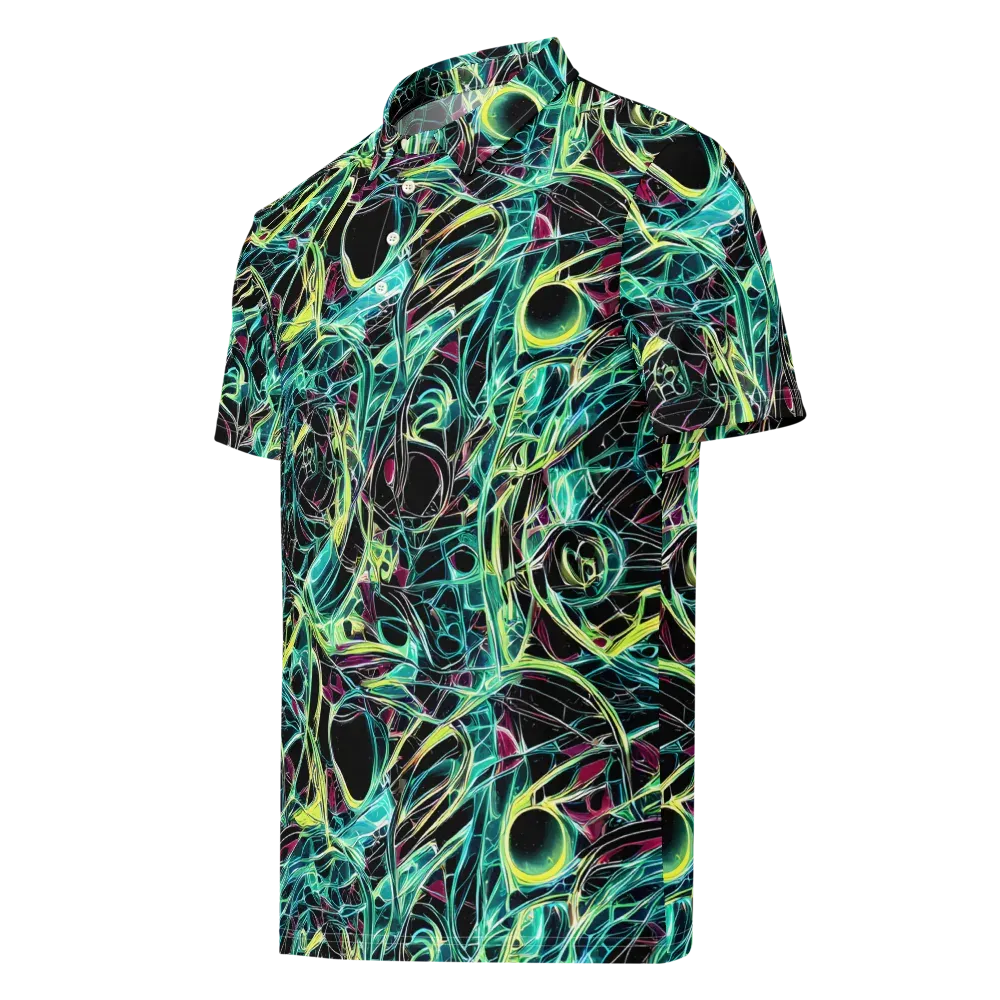 Vivid Circuitry on Men's Slim Fit Polo Shirt — Left Front