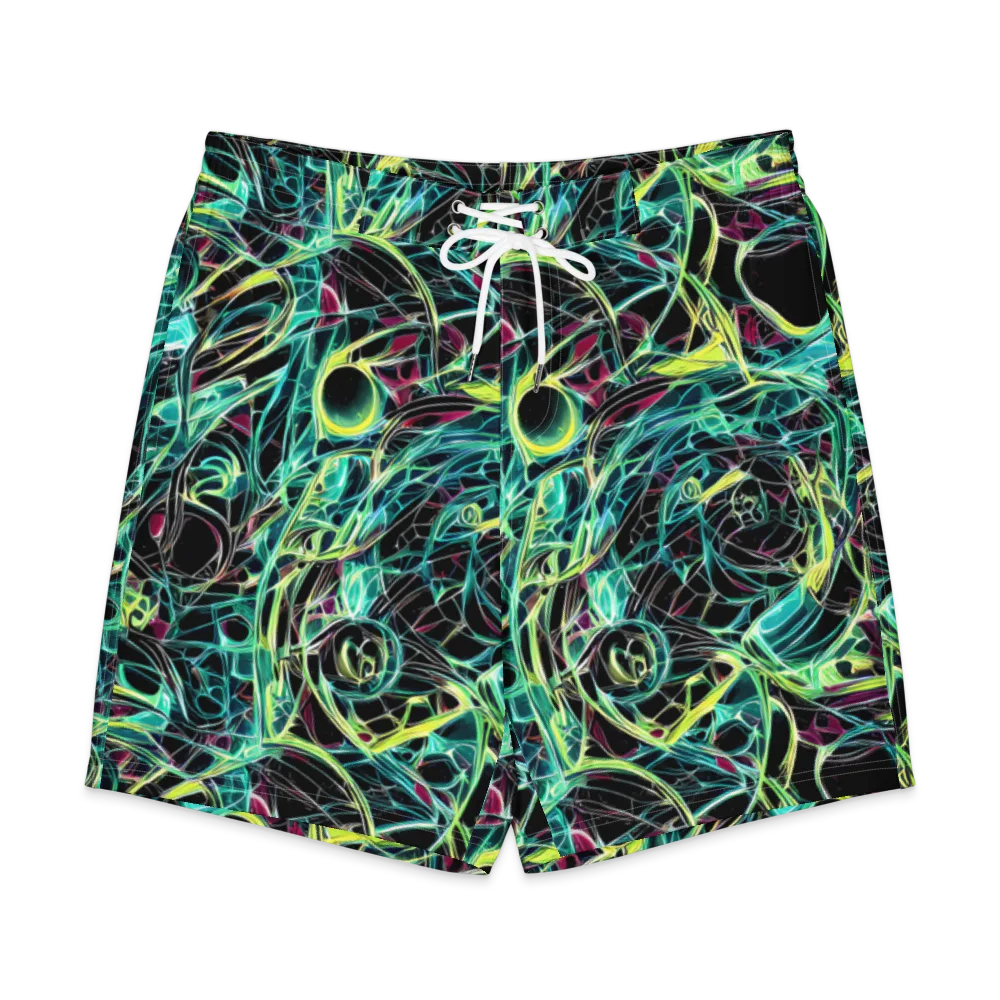 Vivid Circuitry on Men's Board Shorts — Front
