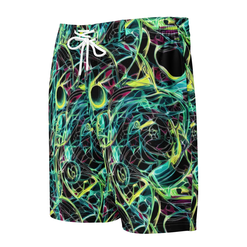 Vivid Circuitry on Men's Board Shorts — Front