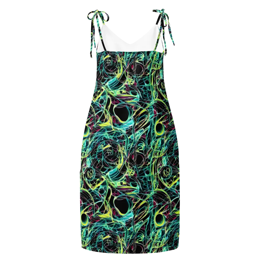 Vivid Circuitry on Slip Dress — Back