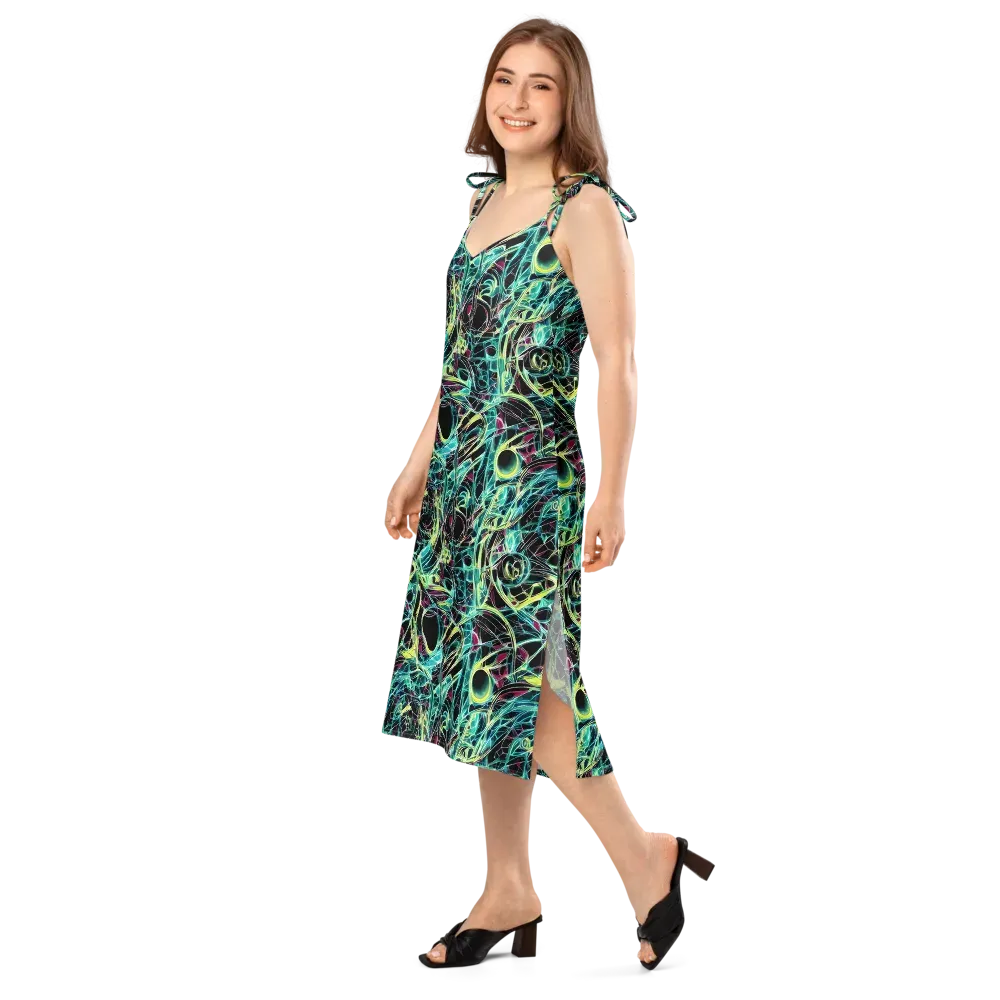 Vivid Circuitry on Slip Dress — Left Front