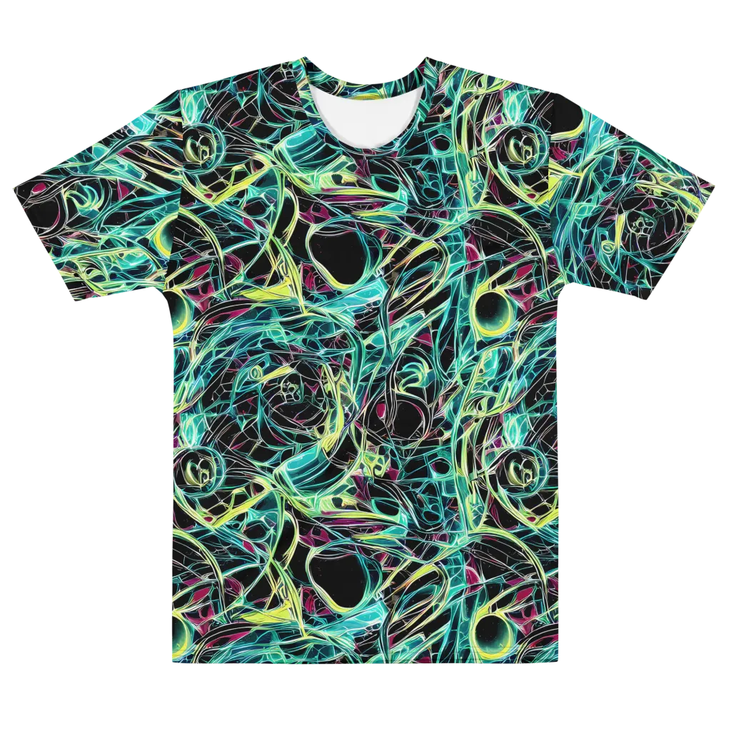 Vivid Circuitry on Men's Cotton Crew Neck T-Shirt — Front