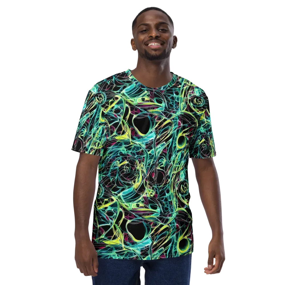 Vivid Circuitry on Men's Crew Neck T-Shirt — Front