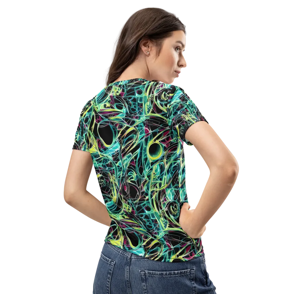 Vivid Circuitry on Women's Crew Neck T-Shirt — Back