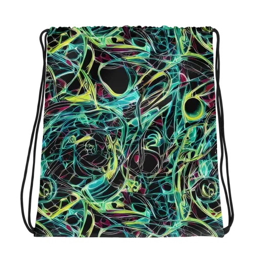 Vivid Circuitry on a Drawstring Bag
