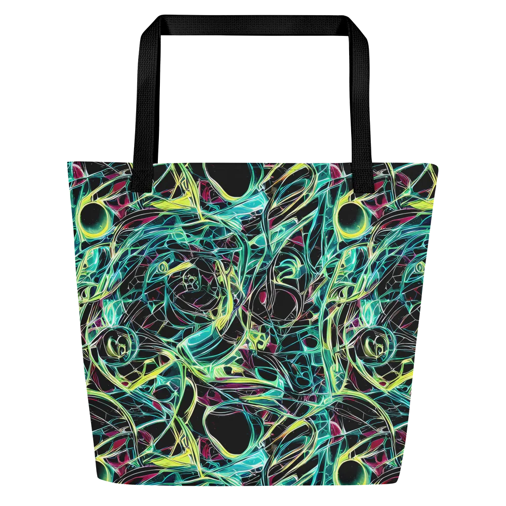 Vivid Circuitry on Large Tote Bag W/ Pocket — Front